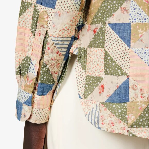 Ralph Lauren Women's Cotton Floral Patchwork Box Pleat Cotton Shirt - Picture 9 of 12